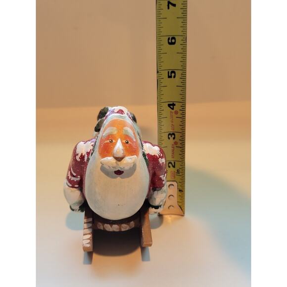 Vintage Santa On Sled Figurine - Whimsical Village Arts - Picture 9 of 11